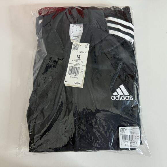 adidas Essentials Tracksuit 2 Piece Set Fleece 3-Stripes Black Men's Size Medium - Picture 5 of 7
